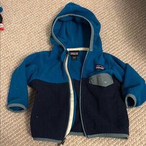 Patagonia Blue Fleece hoodie for baby